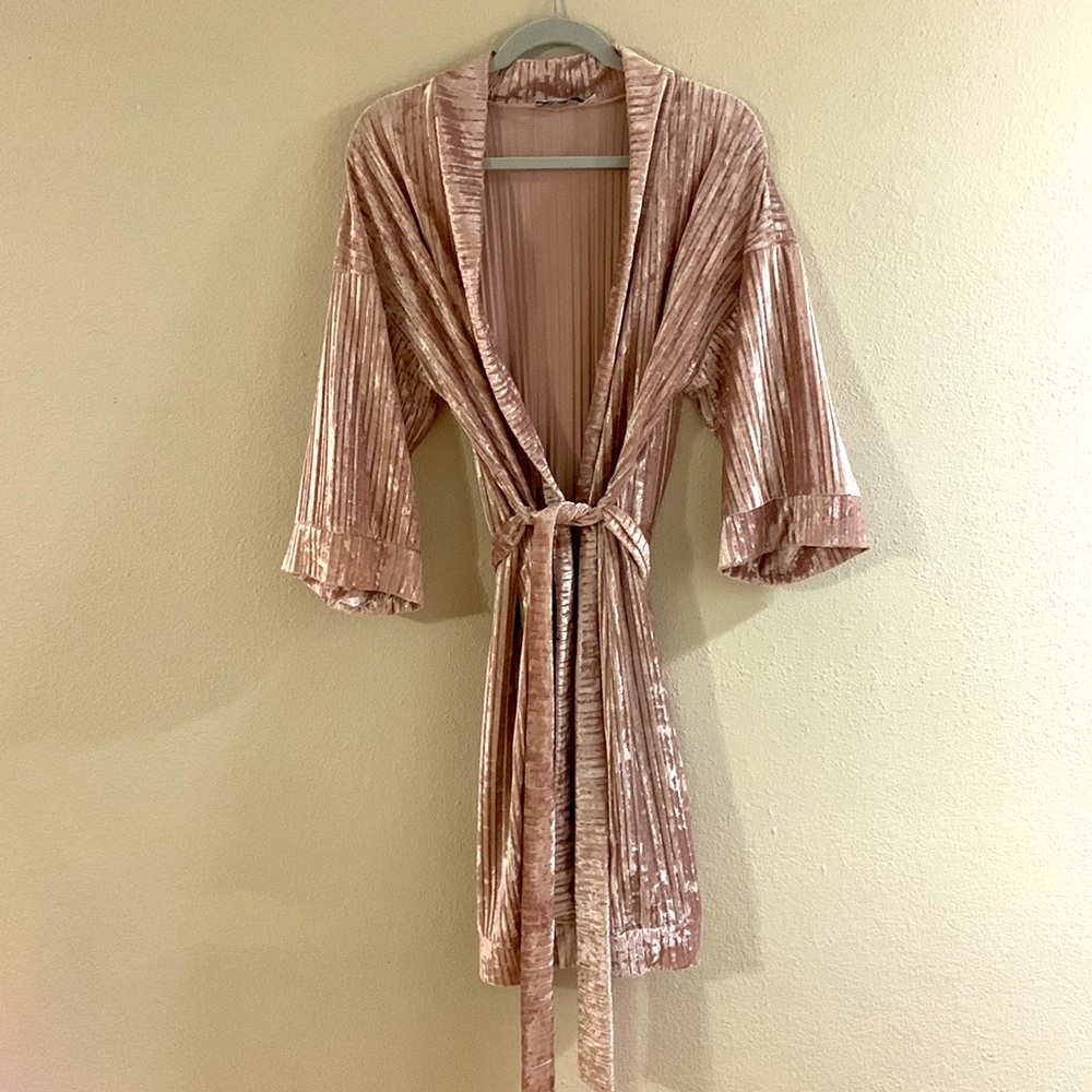 NAKD Pretty Little Things Pink Velvet Robe
